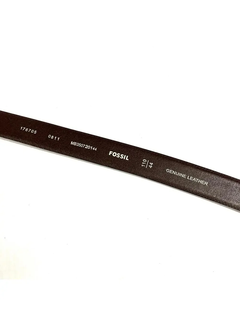 Fossil Original Genuine Leather Belt MB3507201 Brown Men’s Sz 44 Silver Buckle